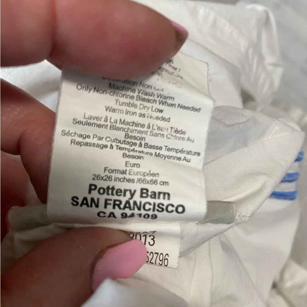 Pottery Barn cotton edge detail euro sham cover